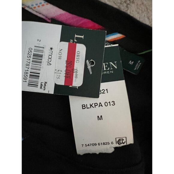 Lauren Ralph Lauren Black Henley Long Sleeve Shirt Womens M Cotton Blend - Picture 6 of 11